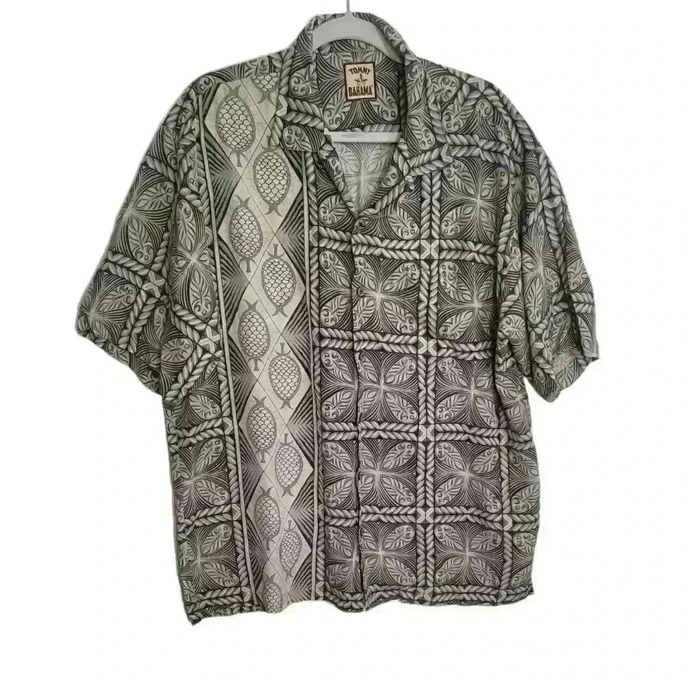Tommy Bahama Hawaiian Silk Button Up Shirt Men's Sz Xl